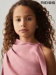 Reiss Pink Ellery 9-13 yrs One-Shoulder Draped Dress (F35957) | $175