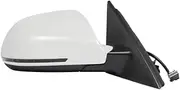 Compatible For AUDI A4L 2009 2010 2011 2012 Car Adjustable Lens Electric Folding Side Rearview Mirror Assembly 6/8/14 Wire(White,14 Wire Right)