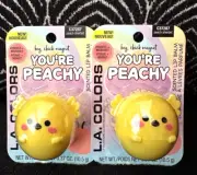 2 LA COLORS YOU'RE PEACHY PEACH SHERBET SCENTED C37287 CHAPSTICK LIP BALM
