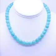 Peacock Green Amazonite Large Huge Barrel Bead Gemstone Necklace