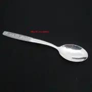 Solid 999 Fine Silver Spoon Lucky Dragon Phoenix Pattern Dinner Spoon 5.11inch