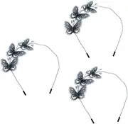 [Ipetboom] 3pcs Hair Accessories for Girls Butterfly Headband Stage Headband Festival Decor Retro Hairband