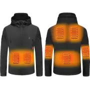 TENGOO HJ-07 7 Heating Areas Coat Jacket Three-speed Temperature Control Heated Windbreaker Thermal High Neck Hooded Coa