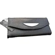 Kenneth Cole Reaction black leather women's clutch NWT