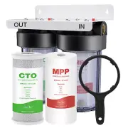 2-Stage 10x4.5" Big Blue Whole House Water Filter System 2 PP+2 CTO Replacement