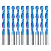10Pcs Carbide Ball Nose CNC Router Bits 1/8" Milling Tool UpCut Spiral End Mill