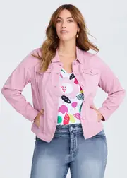 [Virtuelle] Taking Shape Lyocell Blend Stretch Jacket Size 14 in Orchid Bloom, Cotton - Plus Size Women's Clothing Orchid Bloom