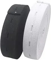 HYHP 2 Packs Elastic Bands Spool Sewing Bands Elastic Band for Sewing Elastic Elastic Waist Band, Elastic Cord with Buttonhole (White and Black)