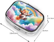 Cute Colorful Red Panda Printed Pill Box/Pill Case Portable Square Pill Box, ...