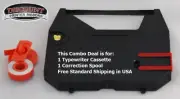 Panasonic KXR435 Typewriter Ribbon Cartridge + Correction Tape Spool Value Pack