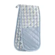 Gingham Double Oven Mitt Blue