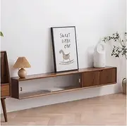 Floating TV Unit Floating TV Unit, 70.8''/78.7'' Wall Mounted TV Cabinet, Floating Shelves with Door, Modern Wood Entertainment Media Console Center Large Storage TV Bench for Living Room Bedroom Flo