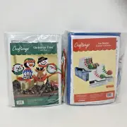 Craftways Christmas Craft Kit Plastic Canvas Lot Of 2 Ice Skates Coasters Cake