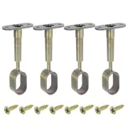4 Pcs Oval Closet Shelf Bracket, Wardrobe Rod Adjustable Full Though Pipe Bronze
