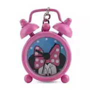 DISNEY Minnie Mouse Bow Quartz Movement Clock Womens Keychain in Pink