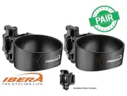 IBERA Bicycle Water Bottle Handlebar Stem Mounted Cup Coffee Holder Black PAIR