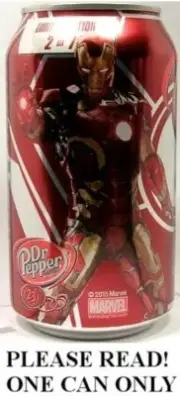 Dr. Pepper "Avengers - Age of Ultron" Iron Man USA 2015 NEW FULL 12oz Can Ltd Ed