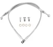 Mofun ABS Lower Hydraulic Front Brake Line Kit Compatible with Harley Softail Slim Fat Boy Deluxe Breakout Heritage with ABS 2011-2017, Chrome