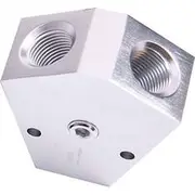 Aeroflow Billet Y-Block with 1/8" NPT Port - 1/2" to 3/8", AF451-10-08S