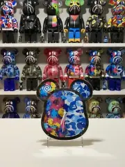BAPE Mika Ninagawa Bear Wall Clock Blue Camo Ape Be@rbrick Bearbrick Watch