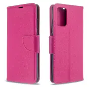 For Samsung Galaxy S20+ Plus Case, PU Leather Wallet Cover with Stand & Lanyard, Rose Red
