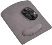 (D) Leatherette Wrist Rest Computer Mouse Pad 9.75" x 8", Gift for Boss (Grey)
