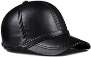 [HAMKVBPR] Men's Leather Hat Spring Leather Baseball Sports Cap Winter Warm Leather Newsboy Hat Autumn and Winter