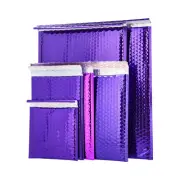 7"x 6.75" Glamour Metallic Purple Poly Bubble Mailers Padded Envelope 500 Pcs