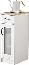 Hagihara RCC-1637WS Kitchen Rack, Cabinet, Compact, Slim, Width 11.8 inches (30 cm), Cupboard, Gap Storage, with Door, Drawers, Wood Grain Style, Northern Europe, White