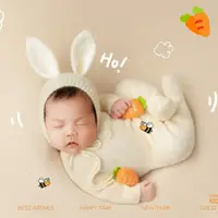 在飛比找ETMall東森購物網優惠-可愛寶寶小兔子衣服套裝嬰兒兔年拍照服裝新生幼兒的月子攝影道具