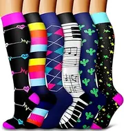 [Bluemaple] 6 Pack Copper Compression Socks for Women and Men Circulation-Best Support for Medical, Running,Nursing,Athletic