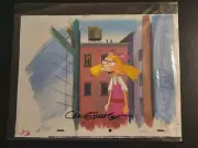 Nickelodeon Hey Arnold! Animation Cel Signed Craig Bartlett