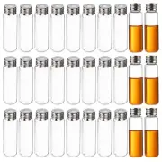 20ml Clear Glass Vials, 100 Pack Headspace Vial Screw Top Flat Bottom Bottles