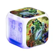 Ninjago Led Digital Alarm Clock 7 Colorful Light Creative Bedroom Decor With Time, Temperature, Alarm, Date Display Gift For Kids Gifts A