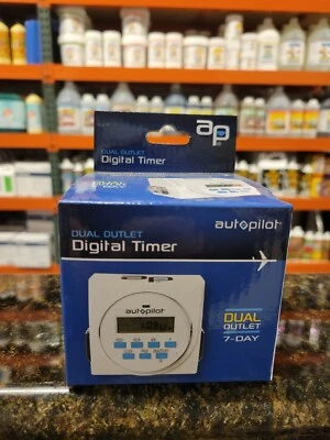 Autopilot Brand - AP - Dual Outlet - Digital Timer - 7 Day - 1 Week Programming