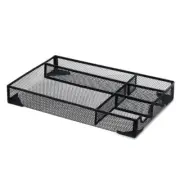Metal Mesh Drawer, 5 Grid Multi-use Desk Organizer Storage Box for School Use