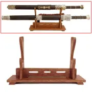 Wenge Japanese Samurai Sword Katana Holder Stand Assembly Display Rack 2 Tier