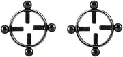 Niaspi 2Pcs Round Non-Piercing Nipple Rings Stainless Steel Fake Nipple Rings Shield Barbell Ring Nipple Jewelry Summer Beach Body Jewelry for Women, Stainless Steel, no gemstone