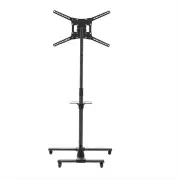 Barkan 13" - 83" Mobile TV Mount Cart with Metal Shelf Tilt & Vertical Adjustment - Black