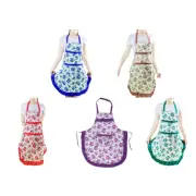 Peachskin Flower Floral Pattern Women Apron for Home Decorative Kitchen Aprons