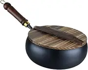 Gupcaqosjw Chinese Wok,Cooking Stir-Fry Wok Pan Non-Stick | Induction Cooktop Heat-Resistant Cookware, Daily Use Tool for Chicken Beef Pork Vegetables Meal Making