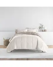 Home Collection Bedding Bundle Reversible Comforter & Sheet Set California King Beige