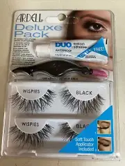 ARDELL Deluxe Pack Wispies False Eye Lashes w/Applicator & Clear Duo Glue New