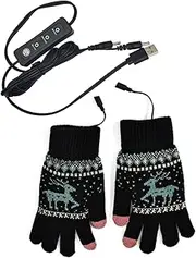 [Generic] Heating Gloves for Women | Full Finger Winter Touch Screen Heated Gloves - USB Hand Warmer Gloves for Typing, Heated Work Gloves for Women Men, Adjustable Temperature