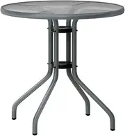 ALFORDSON Outdoor Patio Bistro Table UV-Resistant R60x70cm, Round Coffee Table with Metal Frame for Lounge Conversation Set Furniture, Dining Desk for Outdoor Chairs, Grey