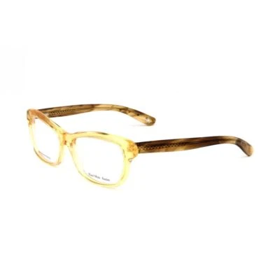Bottega Veneta BV205446 Women Orange Optical Frame Acetate Solid Oval Eyeglasses
