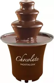 3 Tier Electric Chocolate Fondue Fountain Machine for Parties 8-Ounce - Brown