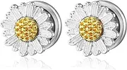 [Leatic] Tunnels Gauges, 2PCS Stainless Steel Tunnel Set Fashion Flower Ear Gauges Tunnels Stretcher Jewelry