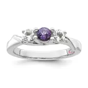 10k White Goldw Survivor Collection Clear/Purple Swarovski Topaz Joanna Ring