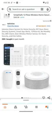 tolviviov Home Alarm Security System Door Window Sensor Alexa No Monthly Fee